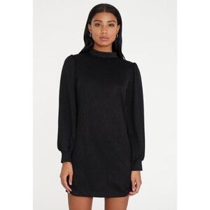 Sanctuary Tinsel Knit Dress Black Sparkle